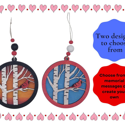 Cardinal Memorial Ornament, In Memory Of Ornament, Personalized for Loss of a Family Member or Friend