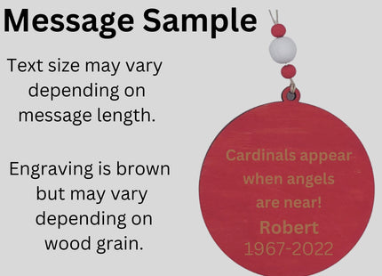 Cardinal Memorial Ornament, In Memory Of Ornament, Personalized for Loss of a Family Member or Friend