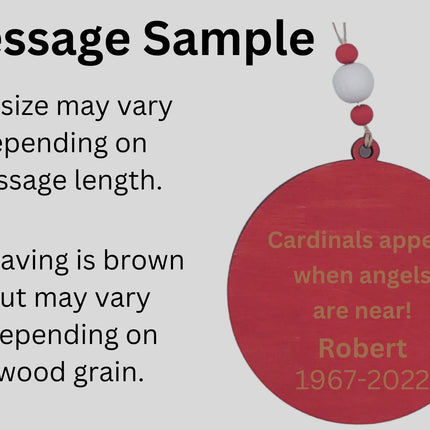 Cardinal Memorial Ornament, In Memory Of Ornament, Personalized for Loss of a Family Member or Friend