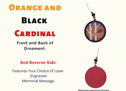 Cardinal Memorial Ornament, In Memory Of Ornament, Personalized for Loss of a Family Member or Friend