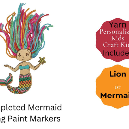 Mermaid Yarn Kit, Lion Yarn Kit, Kids Craft Kit