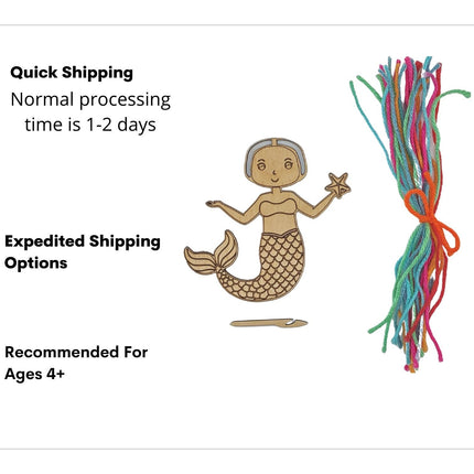 Mermaid Yarn Kit, Lion Yarn Kit, Kids Craft Kit