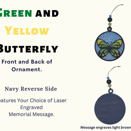 Butterfly Memorial Ornament, Kids Memorial Ornament, Personalized Memorial Ornament, Parent Loss, Family Member Loss