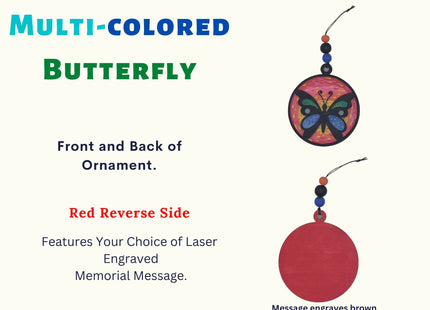 Butterfly Memorial Ornament, Kids Memorial Ornament, Personalized Memorial Ornament, Parent Loss, Family Member Loss