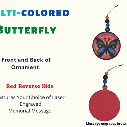 Butterfly Memorial Ornament, Kids Memorial Ornament, Personalized Memorial Ornament, Parent Loss, Family Member Loss
