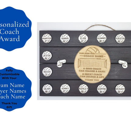 Volleyball Coach Personalized Award | Custom Team Thank You Wood Plaque