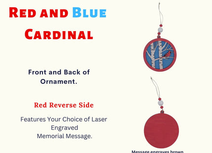 Cardinal Memorial Ornament, In Memory Of Ornament, Personalized for Loss of a Family Member or Friend