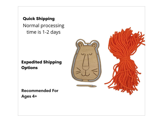 DIY Mermaid or Lion Yarn Craft Kit: Kids Art Activity, Handmade in USA