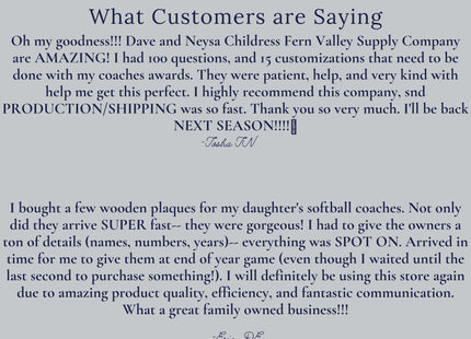 Lacrosse Coach Personalized Award | Custom Team Thank You Wood Plaque