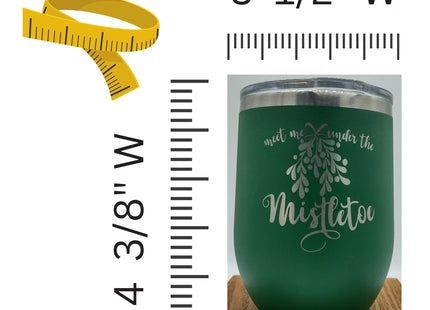 Christmas Wine Tumbler | Holiday Wine Tumbler | Personalized Christmas Tumbler | Meet Me Under the Mistletoe | Naughty or Nice Wine Tumbler
