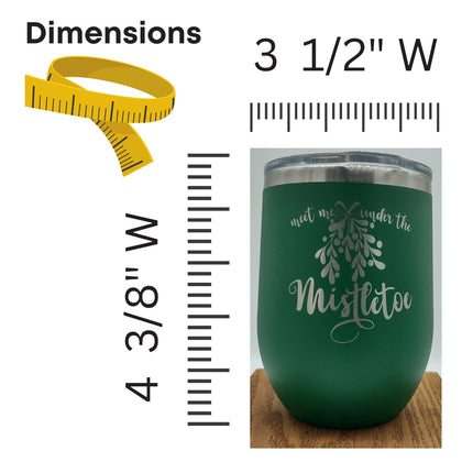 Christmas Wine Tumbler | Holiday Wine Tumbler | Personalized Christmas Tumbler | Meet Me Under the Mistletoe | Naughty or Nice Wine Tumbler