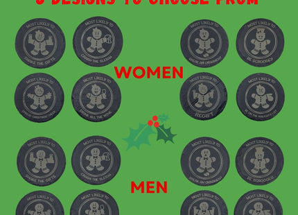 Slate Gingerbread Man Coaster | Gingerbread Woman Coaster | Personalized Drink Coaster | Holiday Beverage Coaster | Christmas Drink Coaster