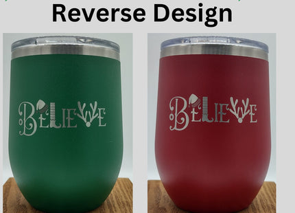 Christmas Wine Tumbler | Holiday Wine Tumbler | Personalized Christmas Tumbler | Meet Me Under the Mistletoe | Naughty or Nice Wine Tumbler