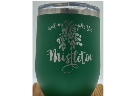 Christmas Wine Tumbler | Holiday Wine Tumbler | Personalized Christmas Tumbler | Meet Me Under the Mistletoe | Naughty or Nice Wine Tumbler