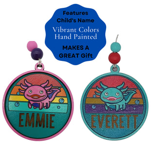 Axolotl Ornament | Kids Holiday Ornament | Personalized Ornament | Christmas Ornament for Kids