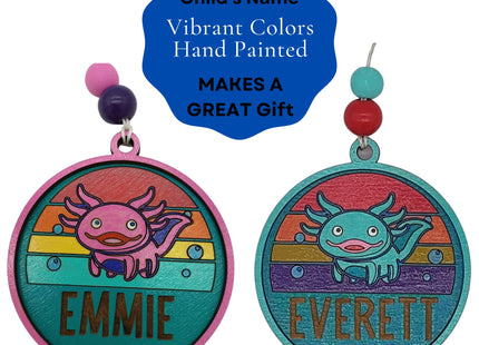 Personalized Axolotl Ornament: Hand-Painted Christmas Tree Decoration