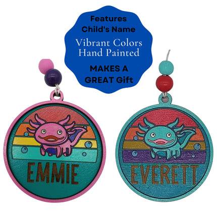 Personalized Axolotl Ornament: Hand-Painted Christmas Tree Decoration