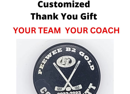 Hockey Puck Personalized Gift for Coach | Custom Team Thank You Award
