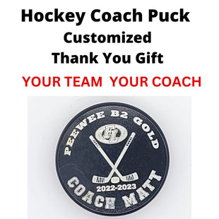 Hockey Puck Personalized Gift for Coach | Custom Team Thank You Award