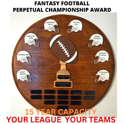 Fantasy Football Perpetual Championship Award, Fantasy Football Trophy, Fantasy Football Plaque, Fantasy Football Sign