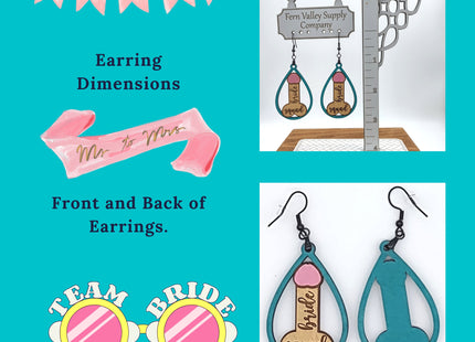 Bride Squad Earrings: Hand-Painted Baltic Birch Bachelorette Party Jewelry