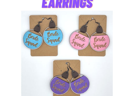 Bachelorette Party Earrings | Hand-Painted Bride Squad Earrings