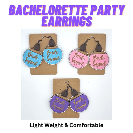 Bachelorette Party Earrings | Hand-Painted Bride Squad Earrings