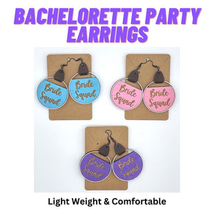 Bachelorette Party Earrings | Hand-Painted Bride Squad Earrings