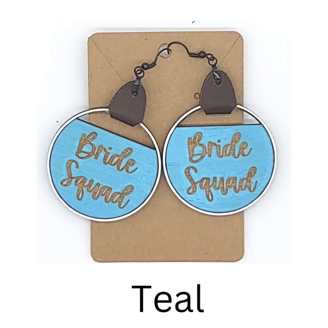 Bachelorette Party Earrings | Hand-Painted Bride Squad Earrings