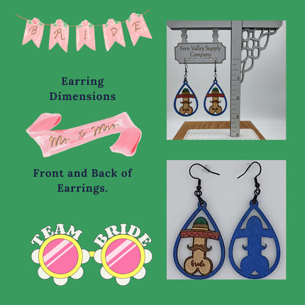 Bachelorette Party Earrings | Mexico Themed Penis Earrings