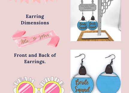 Bachelorette Party Earrings | Hand-Painted Bride Squad Earrings