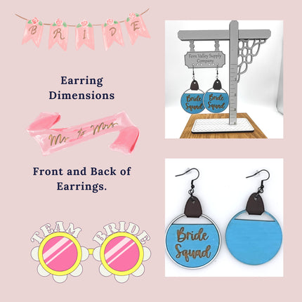 Bachelorette Party Earrings | Hand-Painted Bride Squad Earrings