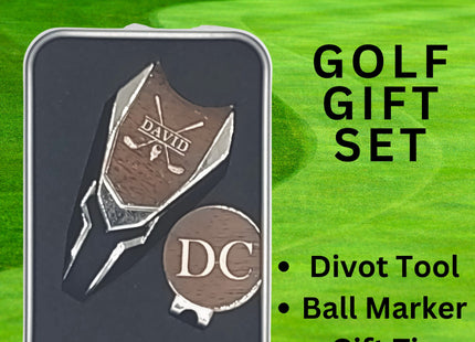 Personalized Golf Gift | Golf Divot Tool | Golf Ball Marker Set | Groomsman Gift | Gift for Him | Gift for Dad | Bosses Gift