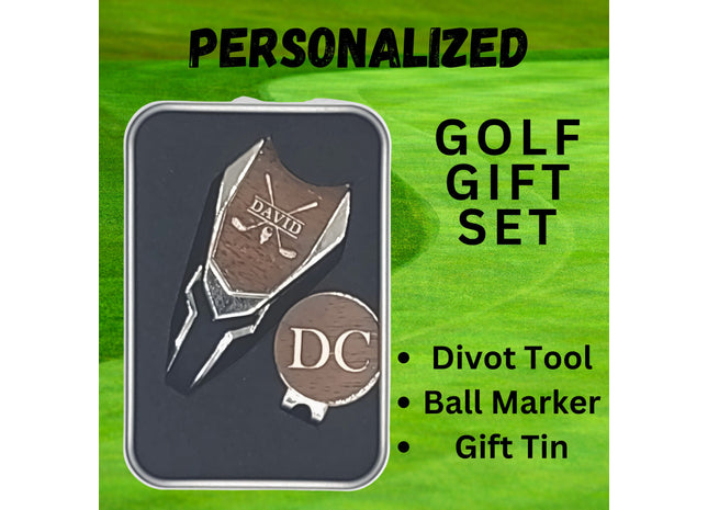 Personalized Golf Gift | Golf Divot Tool | Golf Ball Marker Set | Groomsman Gift | Gift for Him | Gift for Dad | Bosses Gift