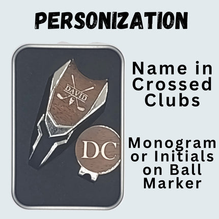 Personalized Golf Gift | Golf Divot Tool | Golf Ball Marker Set | Groomsman Gift | Gift for Him | Gift for Dad | Bosses Gift