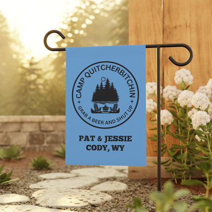 Camp Quitcherbitchin Banner | Personalized Camping Sign | Funny Camper Sign | Campground Banner | Light Blue