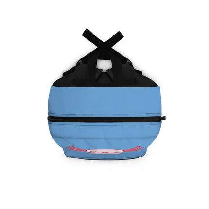 Kids Axolotl School Backpack | Personalized School Bag | Light Blue Book Bag