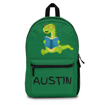 Kids Dinosaur School Backpack | Personalized School Bag | Green Book Bag
