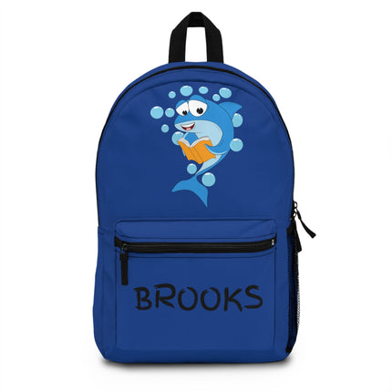 Kids Shark School Backpack | Personalized School Bag | Dark Blue Book Bag
