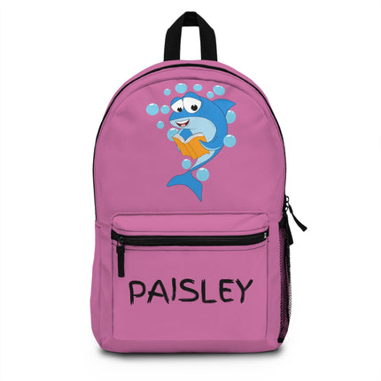 Kids Shark School Backpack | Personalized School Bag | Pink Book Bag