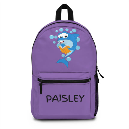 Kids Shark School Backpack | Personalized School Bag | Purple Book Bag
