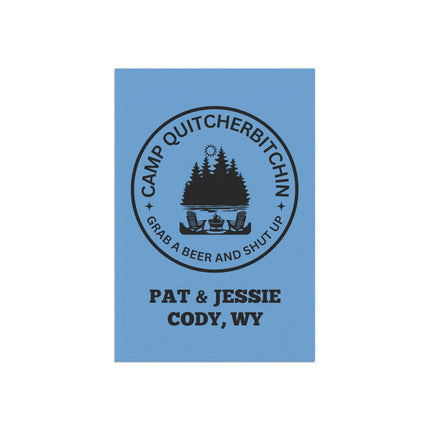 Camp Quitcherbitchin Banner | Personalized Camping Sign | Funny Camper Sign | Campground Banner | Light Blue
