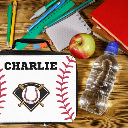 Childs Baseball Lunch Bag | Personalized Kids Lunch Box | Insulated School Lunch Bag