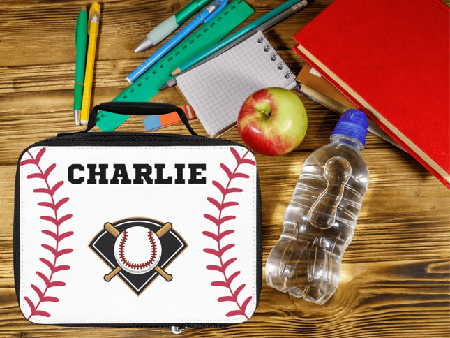 Childs Baseball Lunch Bag | Personalized Kids Lunch Box | Insulated School Lunch Bag