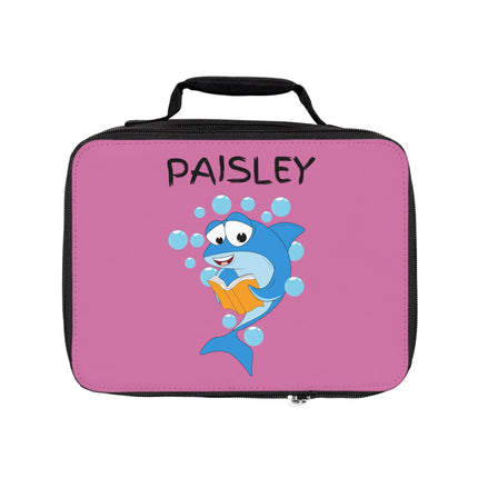 Cute Shark Lunch Bag | Personalized Kids Lunch Box | Insulated School Lunch Bag | Pink Childrens Backpack