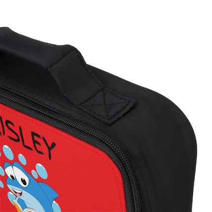 Cute Shark Lunch Bag | Personalized Kids Lunch Box | Insulated School Lunch Bag | Red Childrens Backpack