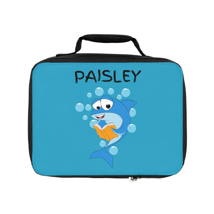 Cute Shark Lunch Bag | Personalized Kids Lunch Box | Insulated School Lunch Bag | Turquoise Childrens Backpack
