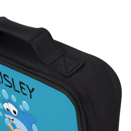 Cute Shark Lunch Bag | Personalized Kids Lunch Box | Insulated School Lunch Bag | Turquoise Childrens Backpack