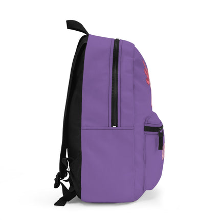 Kids Axolotl School Backpack | Personalized School Bag | Light Purple Book Bag