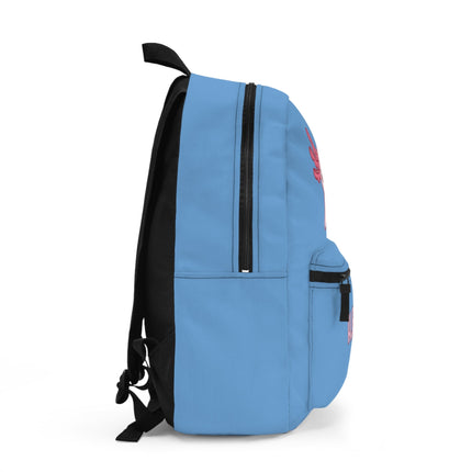 Kids Axolotl School Backpack | Personalized School Bag | Light Blue Book Bag